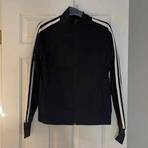 Athleta Black and White Zip Up with Drawstring pants track suit size medium